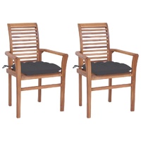 Dining Chairs with Cushions Solid Teak Wood