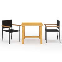 Garden Dining Set Black