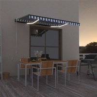 Manual Retractable Awning with LED Blue and White