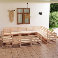 12 Piece Garden Lounge Set Solid Pinewood