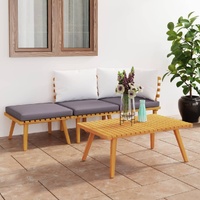 Garden Lounge Set with Cushions Solid Wood Acacia