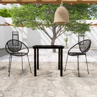 Garden Dining Set Black