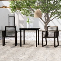 Garden Dining Set Black