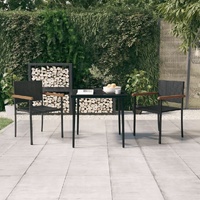 Garden Dining Set Black