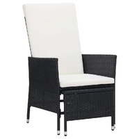 Reclining Garden Chair with Cushions Poly Rattan