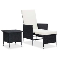 2 Piece Garden Lounge Set with Cushions Poly Rattan