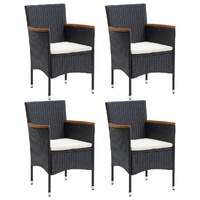 Garden Dining Chairs 4 pcs Poly Rattan