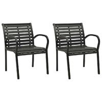 Garden Chairs 2 pcs Steel and WPC