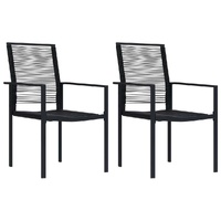 Garden Chairs PVC Rattan Black