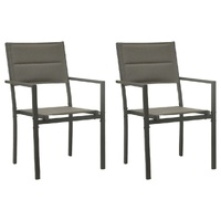 Garden Chairs Textilene and Steel Grey and Anthracite