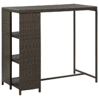 Bar Table with Storage Rack 120x60x110 cm Poly Rattan