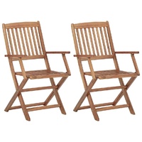 Folding Outdoor Chairs Solid Acacia Wood