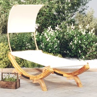 Outdoor Lounge Bed with Canopy Solid Bent Wood