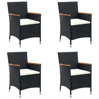 Garden Dining Chairs 4 pcs Poly Rattan