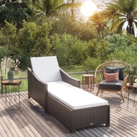 Sun Lounger with Cushion Poly Rattan