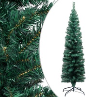 Slim Artificial Christmas Tree with Stand Green PVC