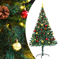 Artificial Christmas Tree with Baubles and LEDs Green