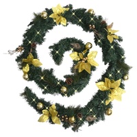 Christmas Garland with LED Lights 2.7 m PVC