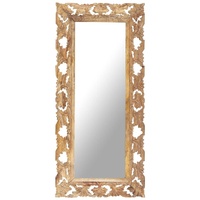 Hand Carved Mirror Solid Mango Wood