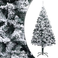 Artificial Christmas Tree with Flocked Snow Green PVC