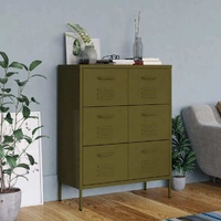 Drawer Cabinet Olive 80x35x101.5 cm Steel