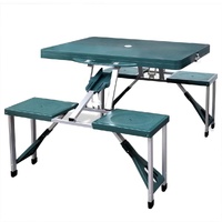 Foldable Camping Table Set with 4 Stools Aluminium Extra