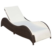 Sun Lounger with Cushion Poly Rattan