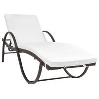 Sun Lounger with Cushion Poly Rattan