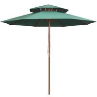 Double Decker Parasol 270x270 cm Wooden Pole