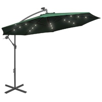 Hanging Parasol with LED Lighting Metal Pole