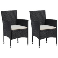 Garden Dining Chairs 2pcs Poly Rattan