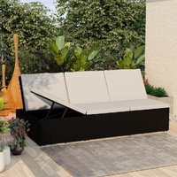 Convertible Sun Bed with Cushion Poly Rattan