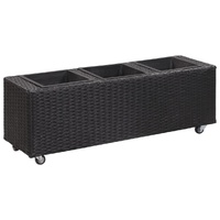 Garden Raised Bed with Pots Poly Rattan