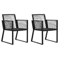 Garden Chairs Black PVC Rattan