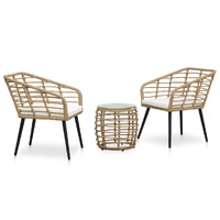 3 Piece Bistro Set Poly Rattan