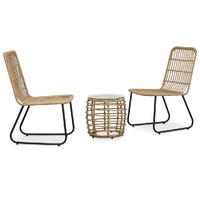 3 Piece Bistro Set Poly Rattan