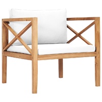 Garden Chair with Cushions Solid Teak Wood