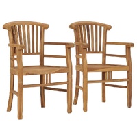 Garden Chairs 2 pcs Solid Teak Wood