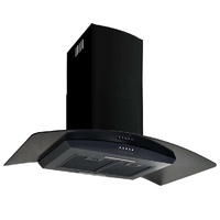 Wall Mounted Range Hood Stainless Steel 756 m/h Black