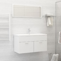 2 Piece Bathroom Furniture Set Engineered Wood