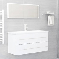 2 Piece Bathroom Furniture Set Engineered Wood