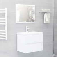 2 Piece Bathroom Furniture Set Engineered Wood