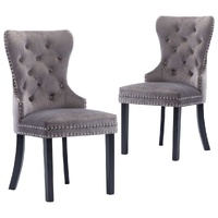 Dining Chairs Grey Velvet