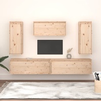 Biddon TV Cabinets 5 pcs Solid Wood Pine