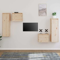 Airdrie TV Cabinets 4 pcs Solid Wood Pine