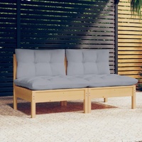 2-Seater Garden Sofa with Cushions Solid Wood Pine