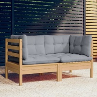 2-Seater Garden Sofa with Cushions Solid Wood Pine