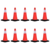 Reflective Traffic Cones with Heavy Bases 10 pcs