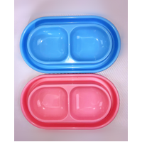 2 x Anti-Ant Pet Plastic Rabbit Dog Feeding Bowls Cat Rabbit Guinea Pig Feeder