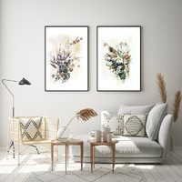 Berries And Protea 2 Sets Black Frame Canvas Wall Art